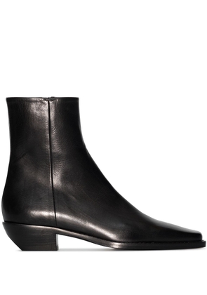 KHAITE Wooster leather ankle boots - Black