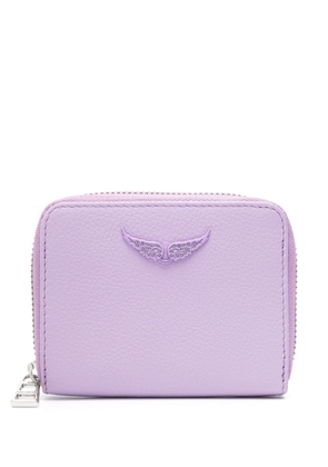 Zadig&Voltaire Wings-plaque leather wallet - Purple