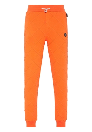 Philipp Plein embossed cotton-blend track pants - Orange