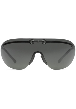 Gucci Eyewear Horsebit shield-frame sunglasses - Black