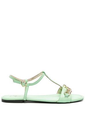Love Moschino chain link-detail leather sandals - Green