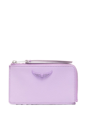 Zadig&Voltaire Wings-plaque leather cardholder - Purple