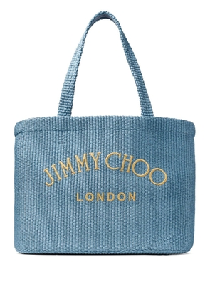 Jimmy Choo logo-print beach tote - Blue