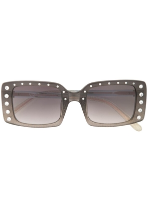 Nº21 embellished rectangular-frame sunglasses - Grey