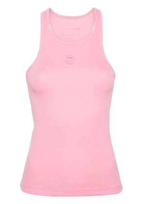 Marine Serre Crescent Moon-embroidered tank top - Pink