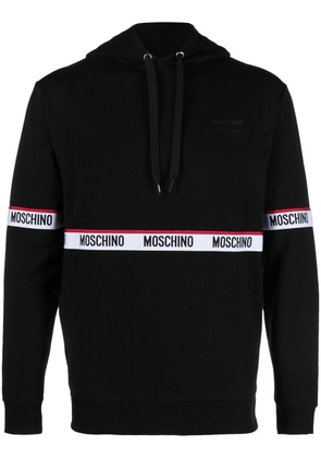 Moschino logo-tape hoodie - Black