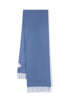 Lanvin mélange embroidered-logo scarf - Blue