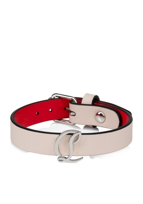 Christian Louboutin Cl Logo Leather Bracelet