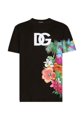 Dolce & Gabbana Floral Logo T-Shirt