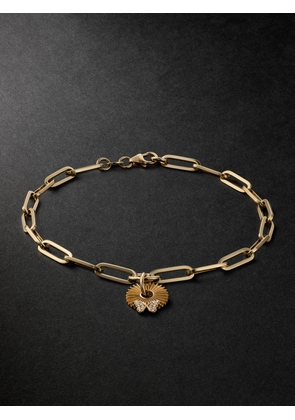 Foundrae - Classic Fob Clip Chain and Butterfly Disk Gold Diamond Bracelet - Men - Gold