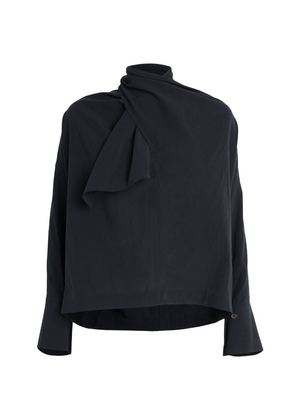 Issey Miyake Cotton Voile Draped Blouse