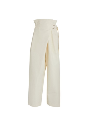 Issey Miyake Wrapped Enfold Wide-Leg Trousers