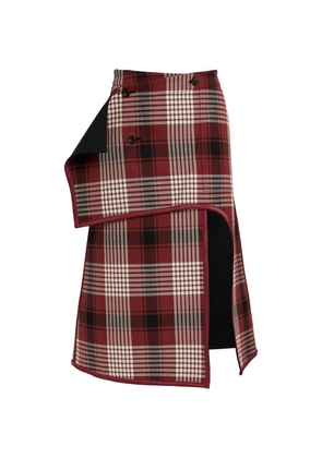 Issey Miyake Wool-Cotton Reversible Midi Skirt