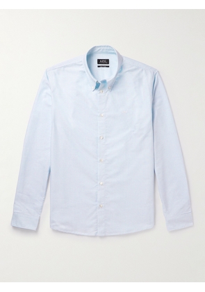 A.P.C. - Greg Pinstriped Cotton Oxford Shirt - Men - Blue - XS