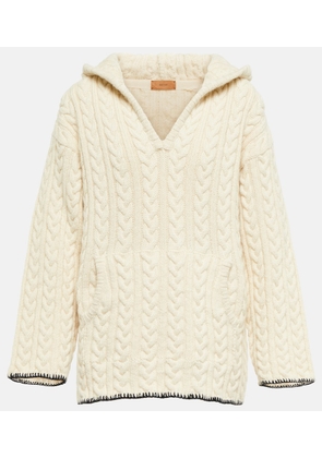 Alanui Cable-knit hooded sweater