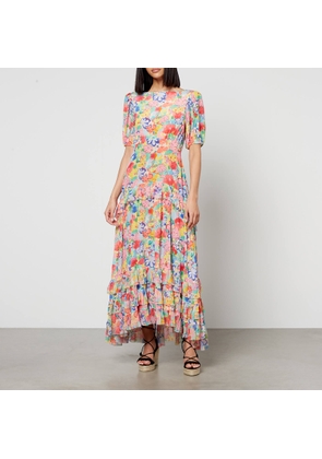 Rixo Shireen Floral-Print Silk-Chiffon Midi Dress - UK 16