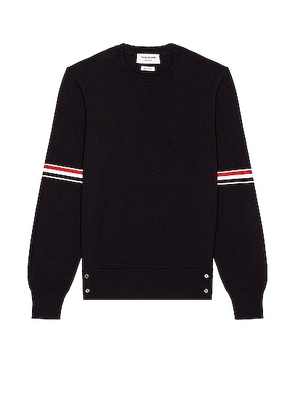 Thom Browne Milano Stitch Armband Cotton Sweater in Navy - Navy. Size 2 (also in 1, 3).