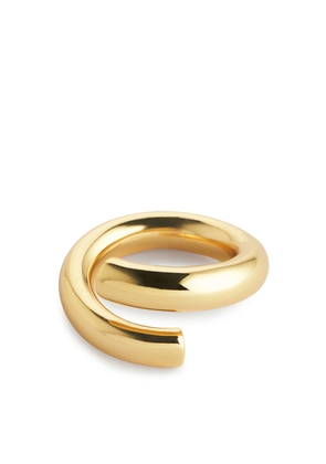 Gold-Plated Open Ring - Brown