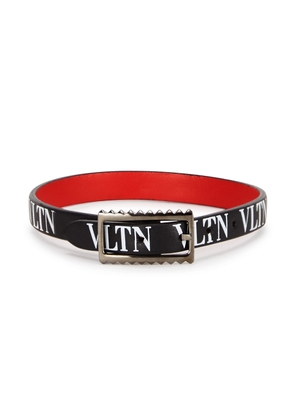 Valentino Garavani Vltn Reversible Leather Bracelet - Black And White