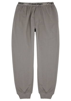 Calvin Klein Logo-jacquard Jersey Sweatpants - Grey - L