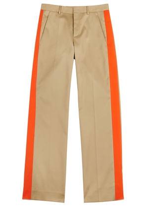 Valentino Panelled Cotton-twill Trousers - Camel - 50