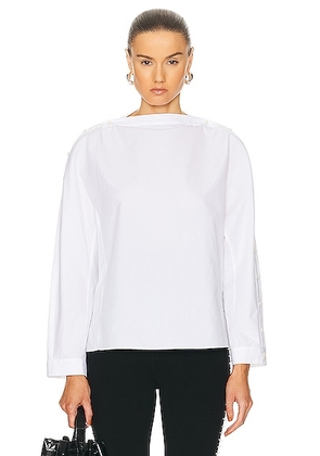 ALAÏA Button Up Top in Blanc - White. Size 34 (also in 36, 38, 40).