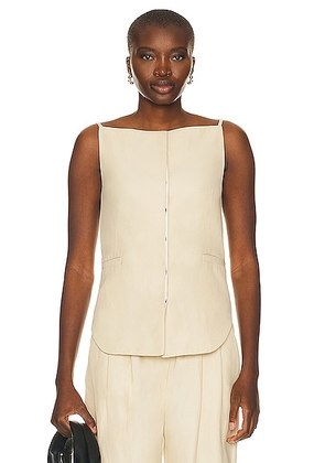 Loulou Studio Mihant Sleeveless Top in Sand - Beige. Size L (also in M, S, XS).