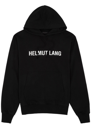 Helmut Lang Core Logo Hooded Cotton Sweatshirt - Black - XL