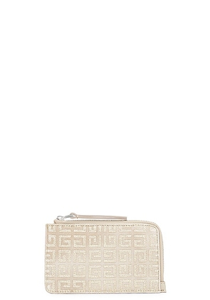 Givenchy G Cut Full Zipped Cardholder in Dusty Gold - Metallic Gold. Size all.