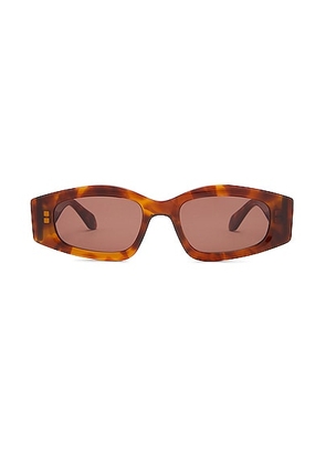 ALAÏA Lettering Logo Geometrical Sunglasses in Havana & Brown - Brown. Size all.