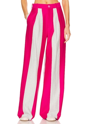 Helsa Rugby Pleated Pant in Fuchsia. Size M, S.