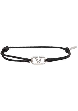 Valentino Garavani Black VLogo Cord Bracelet