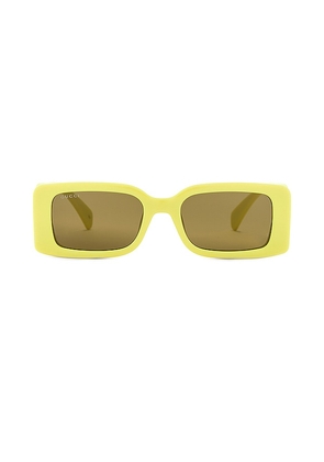 Gucci Chaise Longue Rectangular Sunglasses in Yellow.