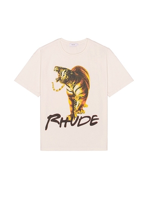 Rhude Tiger Tee in Ivory. Size L, M, XL.