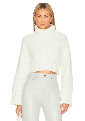 Lovers and Friends Feya Cropped Pullover in Ivory. Size L, XS.