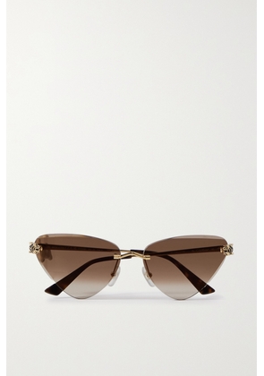 Cartier Eyewear - Panthère De Cartier Cat-eye Gold-tone Sunglasses - One size