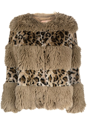TWINSET animal-print faux-fur jacket - Neutrals