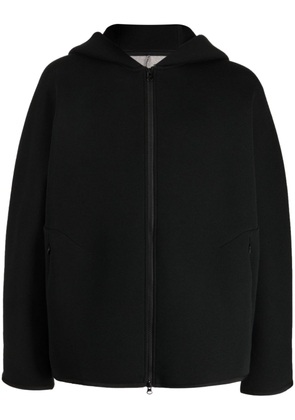 Fumito Ganryu slouch-hood cotton-blend jacket - Black