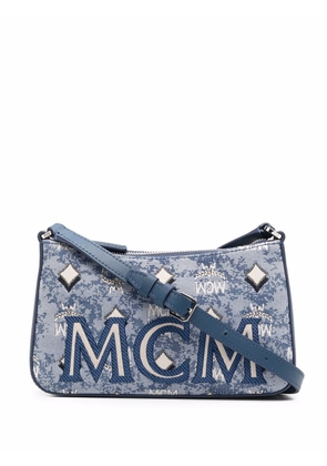 MCM mini monogram jacquard shoulder bag - Blue