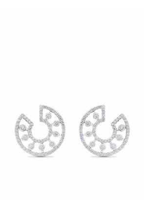 De Beers Jewellers 18kt white gold Dewdrop hoop diamond earrings - Silver