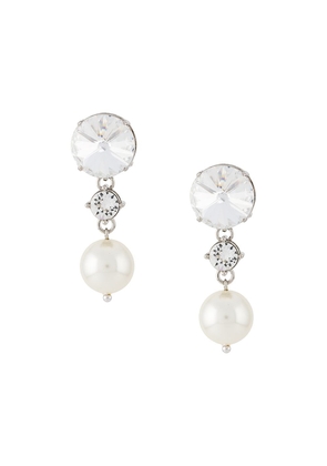 Miu Miu crystal and pearl drop earrings - Metallic
