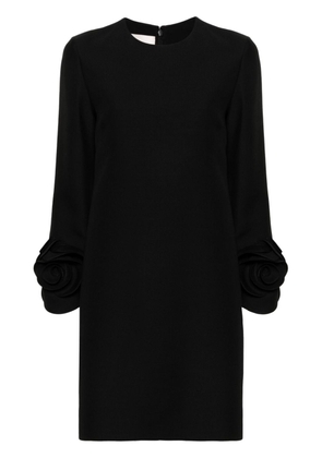 Valentino Garavani rose-appliqué dress - Black