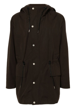 SANDRO drawstring-waist hooded jacket - Brown