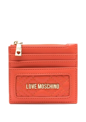 Love Moschino logo-lettering quilted wallet - Orange