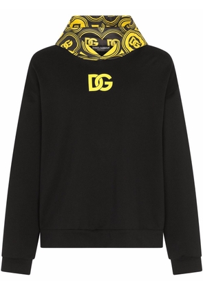Dolce & Gabbana logo-hood pullover hoodie - Black