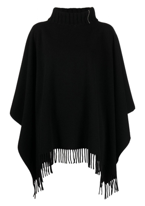 Fabiana Filippi fringed knitted cape - Black