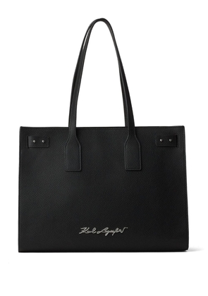 Karl Lagerfeld logo-plaque tote bag - Black