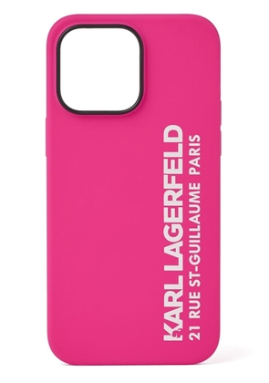 Karl Lagerfeld logo-print iPhone 13 Pro case - Pink