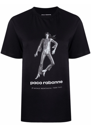Rabanne graphic-print short-sleeved T-shirt - Black