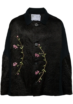 By Walid embroidered single-breasted coat - Black